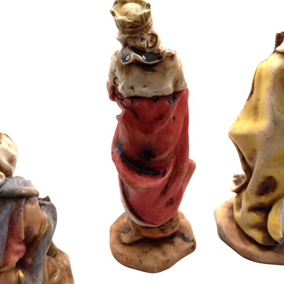 Hand-Painted Resin Nativity Set Of 4 Wise Men Figurines Christmas Vintage - Picture 9 of 11